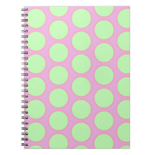 Retro Stippen Roze & Groen Design Notitieboek