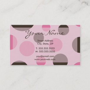 Retro Stippen (roze) profielkaarten Visitekaartje