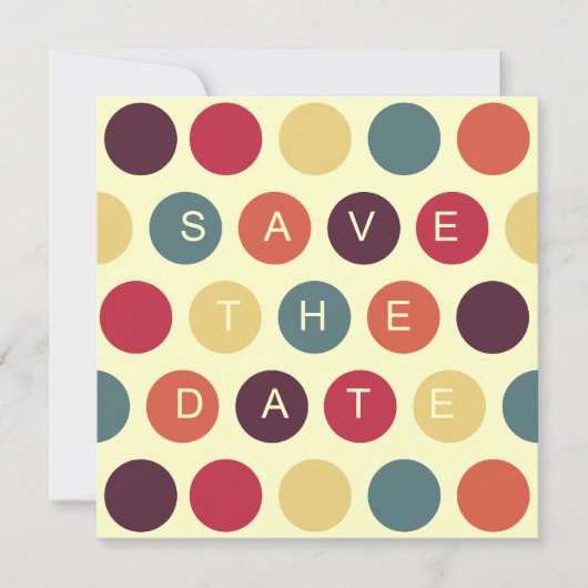 Retro Stippen - Save the Date aankondiging (Voorkant)