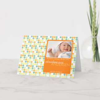 Retro Stippen Sinaasappel · Baby Aankondiging
