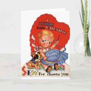 Retro Stitcher Valentijnsdag Card Feestdagen Kaart