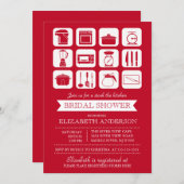 Retro Stock de Keuken Bridal Uitnodiging (Voorkant / Achterkant)