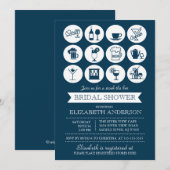 Retro Stock de Uitnodiging van de Bridal van de Ba (Voorkant / Achterkant)