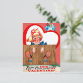 Retro Stockade Valentijn Kaart (Staand voorkant)