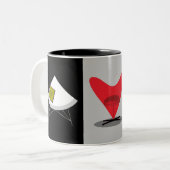 Retro stoelen tweekleurige koffiemok (Voorkant links)