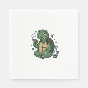 Retro Stoner Schildpad Vector T-shirt Ontwerp_1 Servet