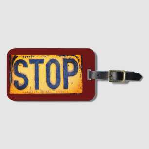 Retro STOP Bord Bagagelabel