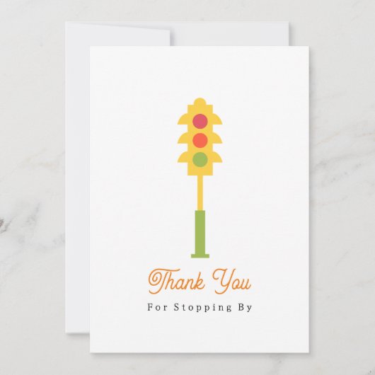 Retro Stoplicht Baby Shower Bedankt (Voorkant)