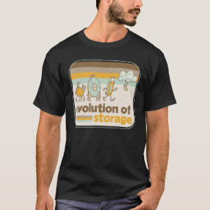 Retro Storage Evolution Disk USB Stick Cloud Geeky T-shirt