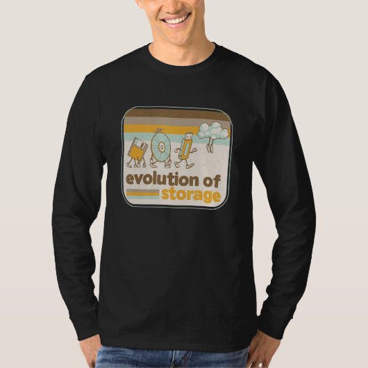 Retro Storage Evolution Disk USB Stick Cloud Geeky T-shirt (Voorkant)