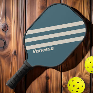Retro Storm Drie Strepen met Naam Pickleball Paddle