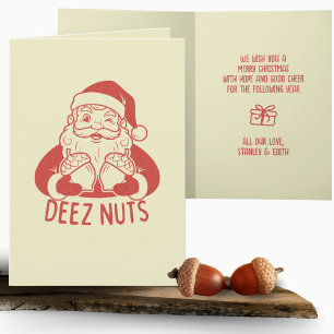 Retro Stoute Kerstman Deez Noten Grappige Kerst Kaart