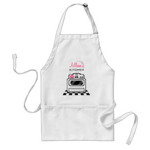 Retro Stove Modern Pink Kitchen Aangepast Apron Standaard Schort