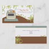 Retro Stove Oranje & Blue Kitchen Caterer / Chef Visitekaartje (Voorkant / Achterkant)