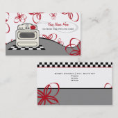 Retro Stove Red Kitchen Caterer / Chef Visitekaartje (Voorkant / Achterkant)