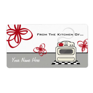 Retro Stove Red Kitchen uit de keuken van.. Etiket