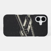 Retro straatspoorsegment iPhone 16 hoesje (Achterkant horizontaal)
