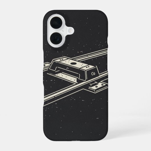 Retro straatspoorsegment iPhone 16 hoesje (Achterkant)