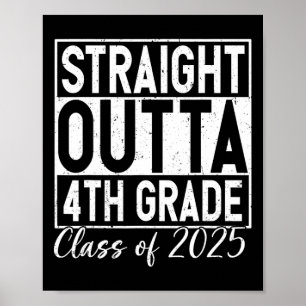 Retro Straight Outta 4e klas Afstuderen CL van 20 Poster