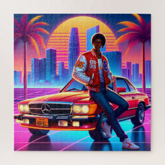 Retro straling: neon nostalgie legpuzzel