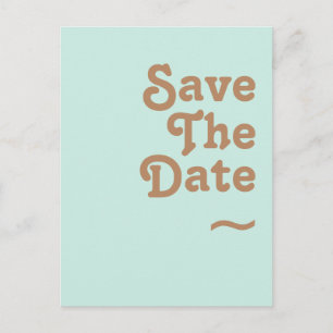 Retro Strand Aqua Save The Date Postkaart Uitnodiging Briefkaart