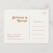 Retro Strand | Aqua Save The Date Postkaart Uitnodiging Briefkaart (Achterkant)
