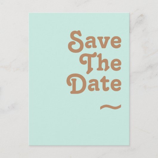 Retro Strand | Aqua Save The Date Postkaart Uitnodiging Briefkaart (Voorkant)