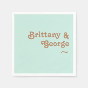 Retro Strand   Aqua Trouwservetten Servet