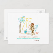 Retro 'Strand Bombshell Briefkaart (Voorkant / Achterkant)