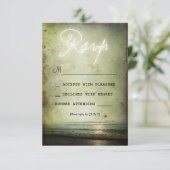 retro  STRAND BRUILOFT RSVP KAARTEN (Staand voorkant)