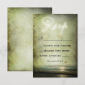 retro  STRAND BRUILOFT RSVP KAARTEN (Voorkant / Achterkant)