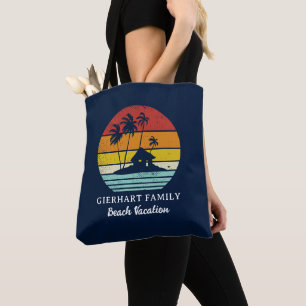 Retro strand familie kustvakantie script draagtas