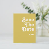 Retro Strand | Goud Save The Date Ansichtkaart Uitnodiging Briefkaart (Staand voorkant)