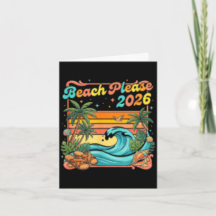 Retro strand graag 2026 kust zomerstemming kaart