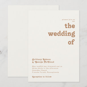 Retro Strand   Ivory Het Huwelijk Van Uitnodiging