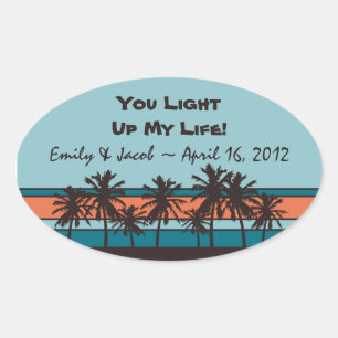 Retro Strand Kaars Jar Favor Tags