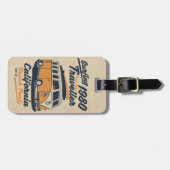 Retro  strand Surfting Poster Bagagelabel (Voorkant horizontaal)