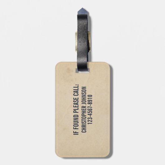 Retro  strand Surfting Poster Bagagelabel (Achterkant verticaal)