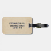 Retro  strand Surfting Poster Bagagelabel (Achterkant horizontaal)