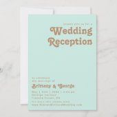 Retro Strand | Uitnodiging voor aqua bruiloftsfees (Voorkant)