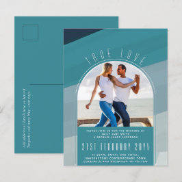 RETRO Strand Vibe Trouwstationery FOTO Briefkaart