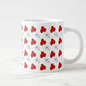 Retro Strawberry en Flowers Pattern Jumbo Mok (Rechts)