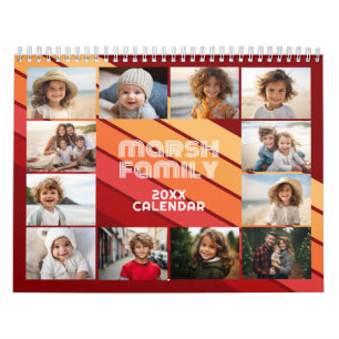 Retro Streep Volledige Foto Elke Maand Kalender