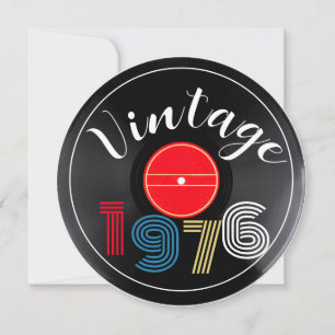 Retro streepjes record 50e verjaardag 1976 kaart