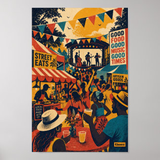 Retro Street Music Festival Scène Poster