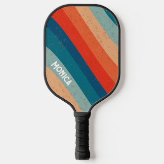Retro Strepen 70s Vintage Script Minimalistische N Pickleball Paddle