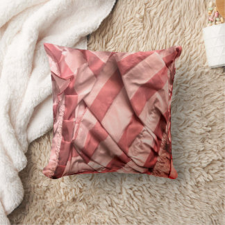 Retro Strepen Boho Stof Roze Blush Roze 3D-Uitzich Kussen