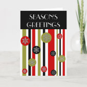 retro strepen, GROETEN VAN HET SEIZOEN Feestdagen Kaart (Voorkant)