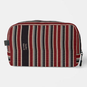 Retro Strepen Klassiek Donkerrood Blauw Beige Toilettasje