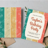 Retro Strepen Picknick Verjaardag Kaart